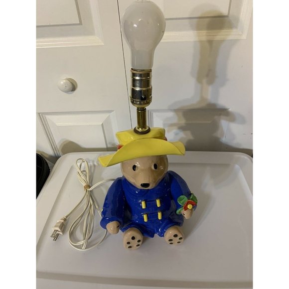 Vintage Paddington Bear Lamp by NOJO EDEN 1991 14 1/2 Inches Works No Lamp Shade - Picture 4 of 10